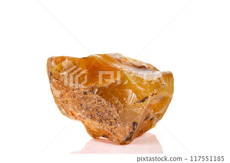Macro stone Hyalite mineral opal on a white background Macro stone Hyalite mineral opal on a white background 117551185