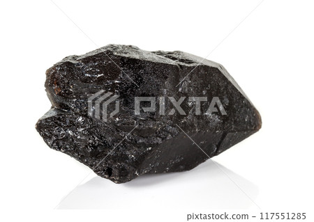 Macro mineral stone morros smoky quartz, morion rauchtopaz on a white background Macro mineral stone morros smoky quartz, morion rauchtopaz on a white background 117551285
