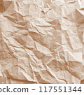 Kraft paper texture.Craft wrapping paper. The texture of a flat crumpled sheet of cellulose products. Old tattered page surface background. Eco-friendly empty aged recyclable packaging. 117551344