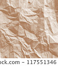 Kraft paper texture.Craft wrapping paper. The texture of a flat crumpled sheet of cellulose products. Old tattered page surface background. Eco-friendly empty aged recyclable packaging. 117551346