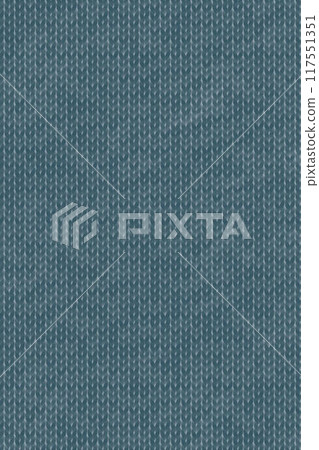 Dark blue fabric background made of textile material with a woven pattern. Texture of knitted fabric made from blue yarn. 117551351