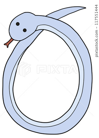 New Year's card material (blue snake frame only) 117551444