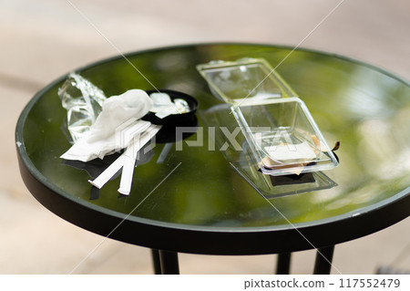 table environment waste leftovers recycling peel food composting garbage dirty meal environmental table environment waste leftovers recycling peel food composting garbage dirty meal environmental 117552479