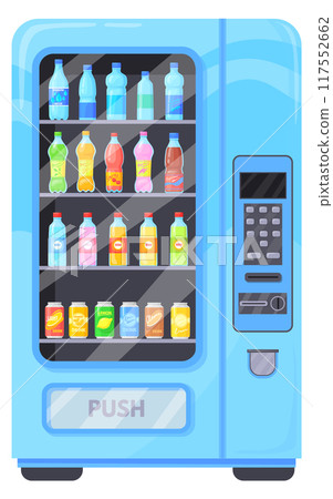 Vending machine with drinks. Cold beverage sale service 117552662