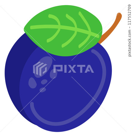 Plum color icon. Ripe garden fruit symbol Plum color icon. Ripe garden fruit symbol 117552709