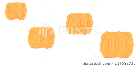 Hay rolls color icon. Dry straw symbol 117552733