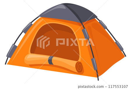 Outdoor tourist tent cartoon icon. Campsite symbol 117553107