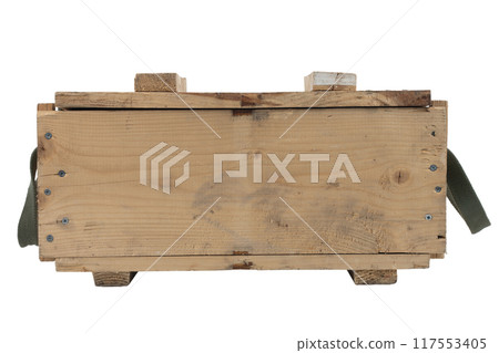 Ammunition crate isolated on white 117553405
