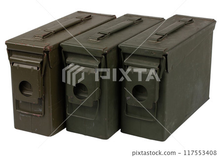 US army green metal ammo boxes. 117553408