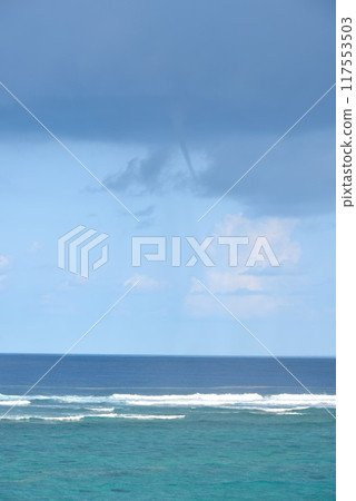 Unsettled autumn weather over the sea 117553503