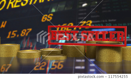 The Best seller and coins for business concept 3d rendering 117554255