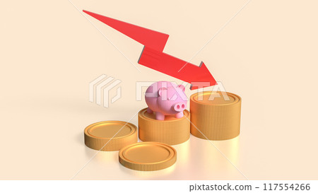 The piggy bank and coins for Business concept 3d rendering. The piggy bank and coins for Business concept 3d rendering. 117554266