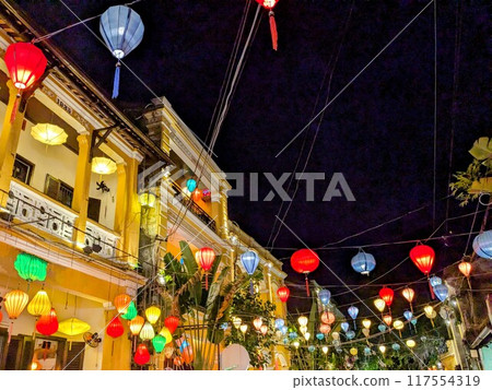 Beautiful colorful lanterns decorate the streets of Hoi An Old Town Beautiful colorful lanterns decorate the streets of Hoi An Old Town 117554319