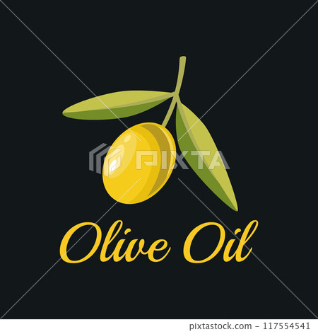 Flat Vector Green Olives. Olive Berries on a Branch. Hand Drawn Olive Tree Berry Clipart. Olive Oil Logo Design Template for Olive Oil Products, Packaging, Food Concept Flat Vector Green Olives. Olive Berries on a Branch. Hand Drawn Olive Tree Berry Clipart. Olive Oil Logo Design Template for Olive Oil Products, Packaging, Food Concept 117554541