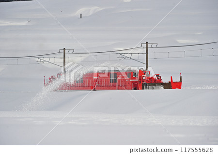 Shinetsu Main Line Nihongi-Kanzan JR East DD14-327+DD14-332 (Nagaoka) Special snow removal train Special snow 117555628