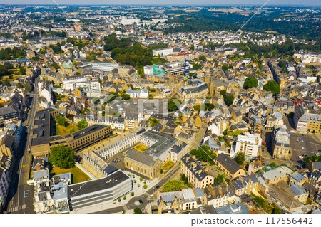 Aerial view of french city Saint-Brieuc Aerial view of french city Saint-Brieuc 117556442