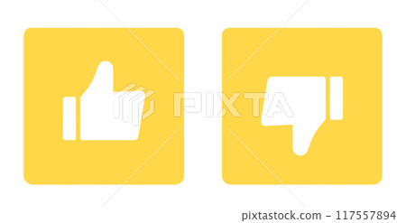 Simple yellow good and bad marks Simple yellow good and bad marks 117557894