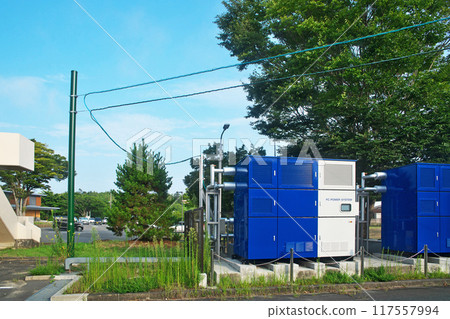 具有燃料電池和氫氣柱狀管道的景觀 117557994