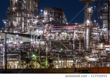 《Mie Prefecture》 Factory night view, Yokkaichi Petrochemical Complex 《Mie Prefecture》 Factory night view, Yokkaichi Petrochemical Complex 117558501
