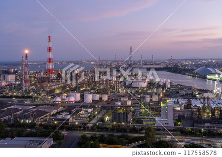 《Mie Prefecture》 Factory night view, Yokkaichi Petrochemical Complex 《Mie Prefecture》 Factory night view, Yokkaichi Petrochemical Complex 117558578