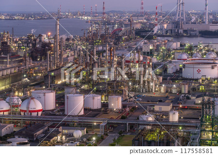 《Mie Prefecture》 Factory night view, Yokkaichi Petrochemical Complex 《Mie Prefecture》 Factory night view, Yokkaichi Petrochemical Complex 117558581
