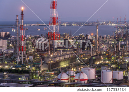 《Mie Prefecture》 Factory night view, Yokkaichi Petrochemical Complex 《Mie Prefecture》 Factory night view, Yokkaichi Petrochemical Complex 117558584