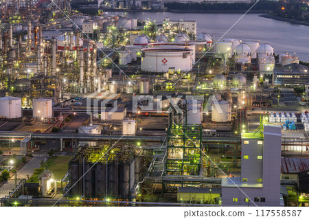 《Mie Prefecture》 Factory night view, Yokkaichi Petrochemical Complex 《Mie Prefecture》 Factory night view, Yokkaichi Petrochemical Complex 117558587