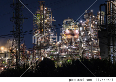 《Mie Prefecture》 Factory night view, Yokkaichi Petrochemical Complex 117558621