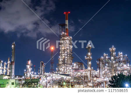 《Mie Prefecture》 Factory night view, Yokkaichi Petrochemical Complex 117558635