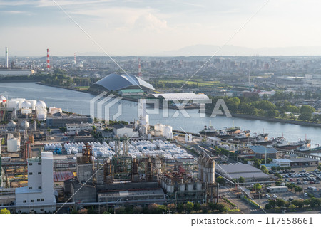 <Mie Prefecture> Factory evening view, Yokkaichi Petrochemical Complex 117558661