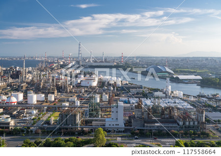 <Mie Prefecture> Factory evening view, Yokkaichi Petrochemical Complex <Mie Prefecture> Factory evening view, Yokkaichi Petrochemical Complex 117558664