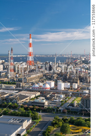 <Mie Prefecture> Factory evening view, Yokkaichi Petrochemical Complex <Mie Prefecture> Factory evening view, Yokkaichi Petrochemical Complex 117558666