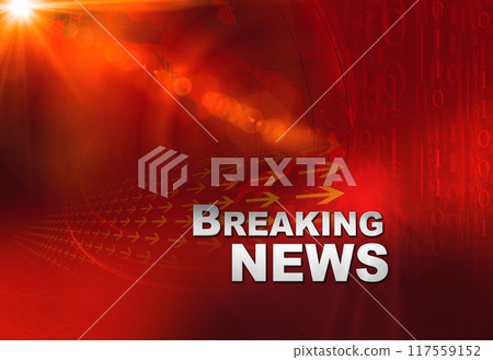 Graphical digital world breaking news background concept series  117559152