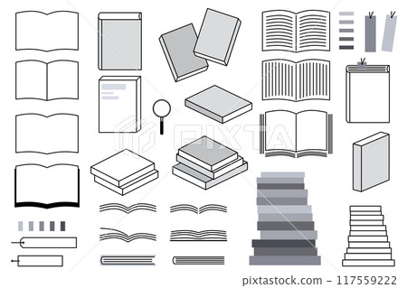 簡單的書籍插圖集書籍書店圖示插圖 簡單的書籍插圖集書籍書店圖示插圖 117559222