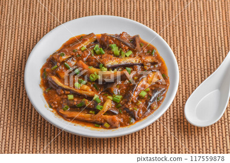 Spicy Mapo Eggplant 117559878