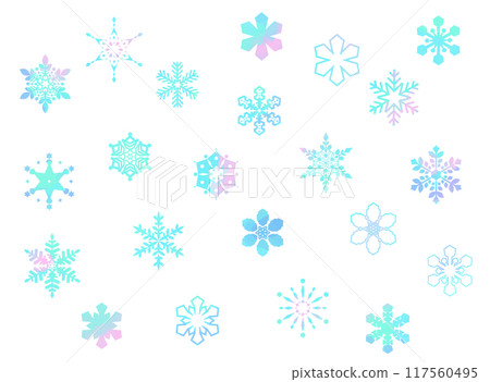 淺藍色雪花圖示集 淺藍色雪花圖示集 117560495