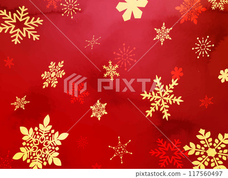 Background illustration of falling snowflakes in Christmas colors 117560497