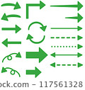 Simple green rounded arrow illustration set 117561328