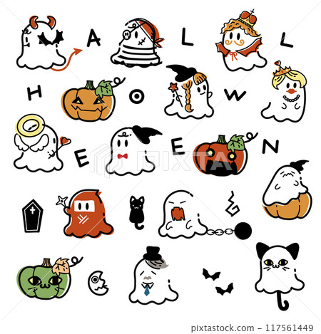 鬆散可愛的鬼魂素材集 鬆散可愛的鬼魂素材集 117561449