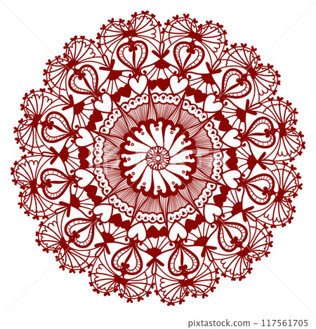 Red lace with lots of hearts 117561705