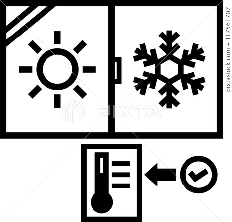 Icon material that represents an insulated window Icon material that represents an insulated window 117561707