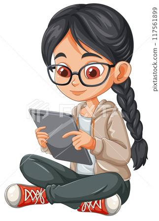 Student Using Tablet for Learning Student Using Tablet for Learning 117561899