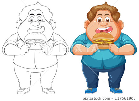 Happy Boy Eating a Burger 117561905