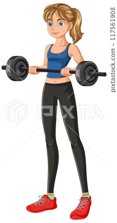 Fitness Girl Lifting Weights Fitness Girl Lifting Weights 117561908