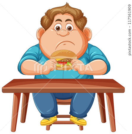 Boy Eating a Burger Boy Eating a Burger 117561909