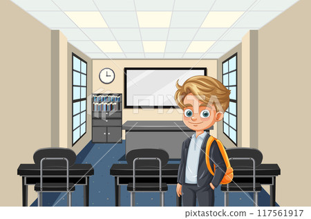 Student in Modern Classroom 117561917