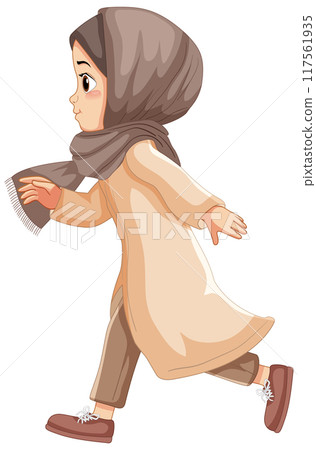 Young Muslim Girl Running 117561935