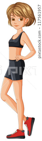 Sporty Girl in Athletic Wear Sporty Girl in Athletic Wear 117561957