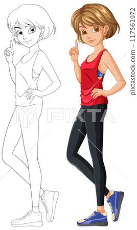 Sporty Girl in Athletic Wear Sporty Girl in Athletic Wear 117561972