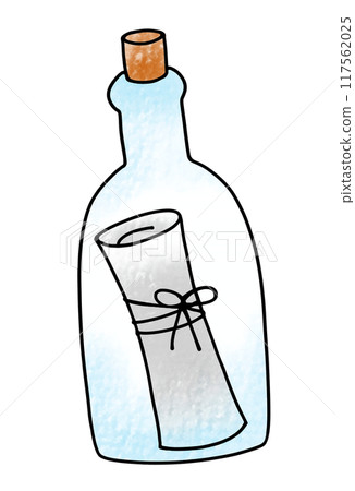 A simple and relaxed bottle message in analog style 117562025